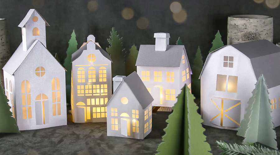 Papercut Christmas Village