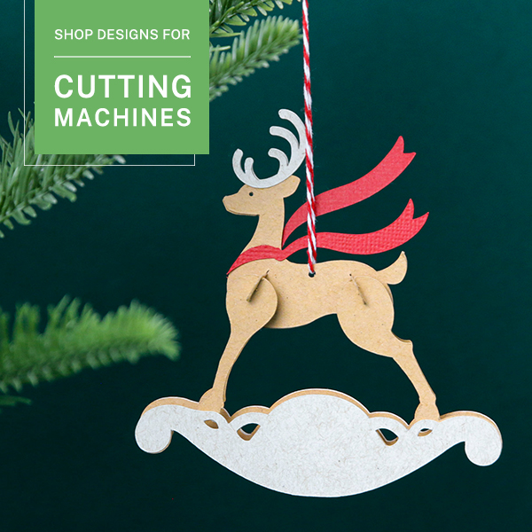 Shop cutting machine designs - Image features: papercut reindeer