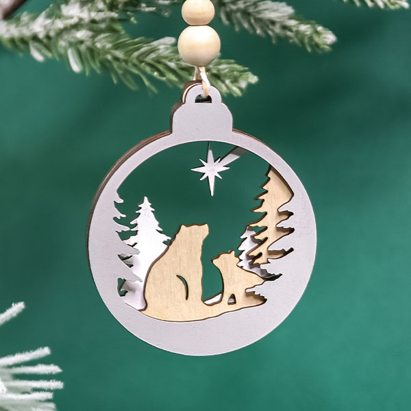 Ornaments - image features: Laser cut bear ornament