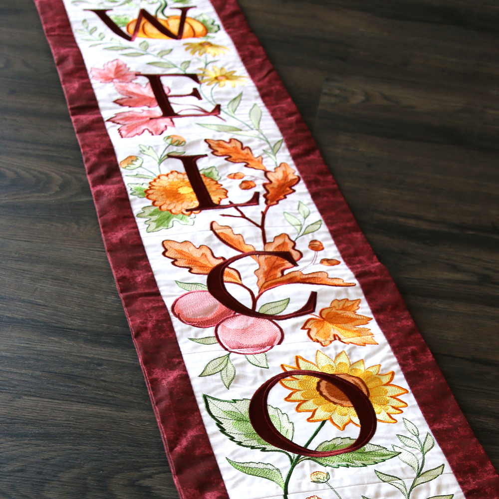 Welcome sign tutorial - image features: welcome sign designs on wall hanging with fall flowers 