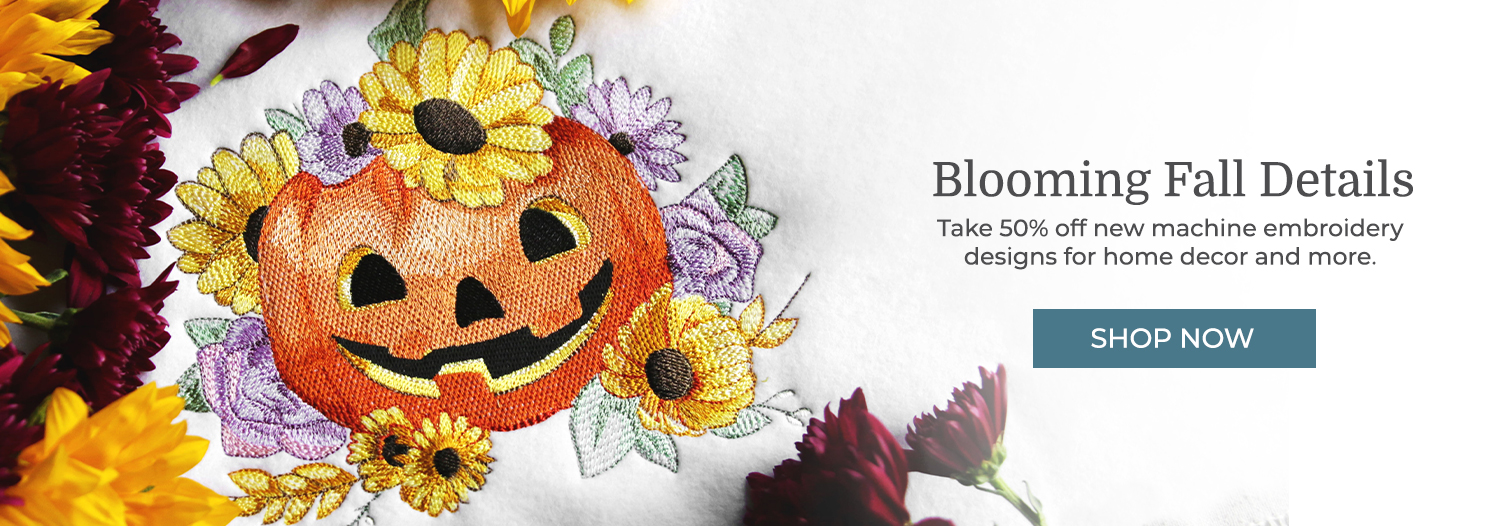 Blooming Fall Details - 50% off - image features: floral pumpkin