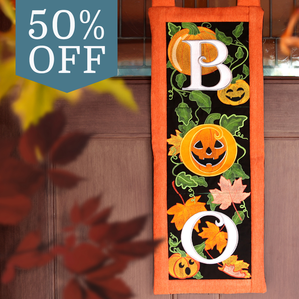 Boo Panel Designs on Door Hanger 