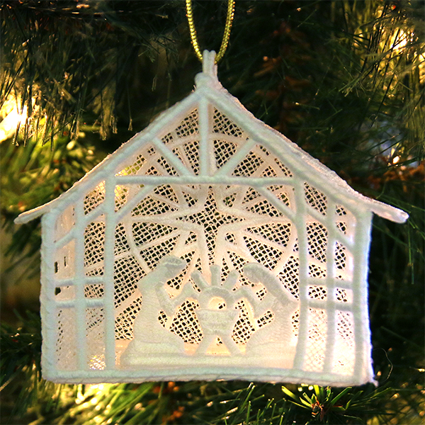 Freestanding Lace Nativity Ornament