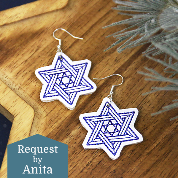 Request of the Week - image features: Star of David earrings - requested by Anita