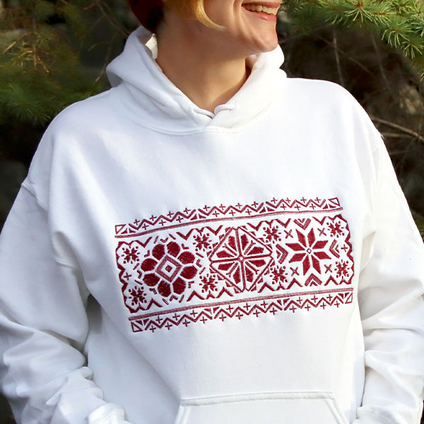 Designs for Sweatshirts - nordic border on white sweatshirt 