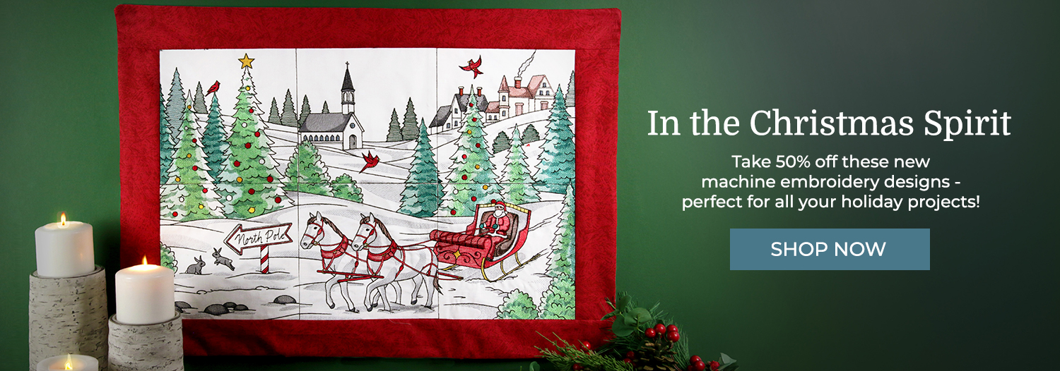 In the Christmas Spirit - 50% off - image features: Santa sleigh panel scene 