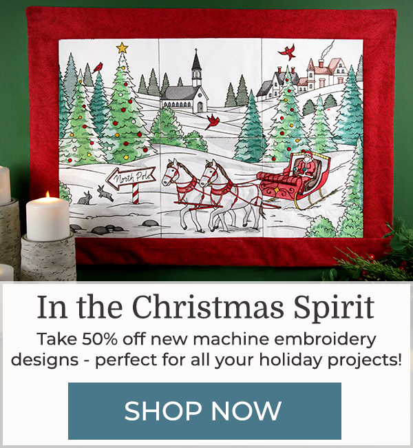 In the Christmas Spirit - 50% off - image features: Santa sleigh panel scene 