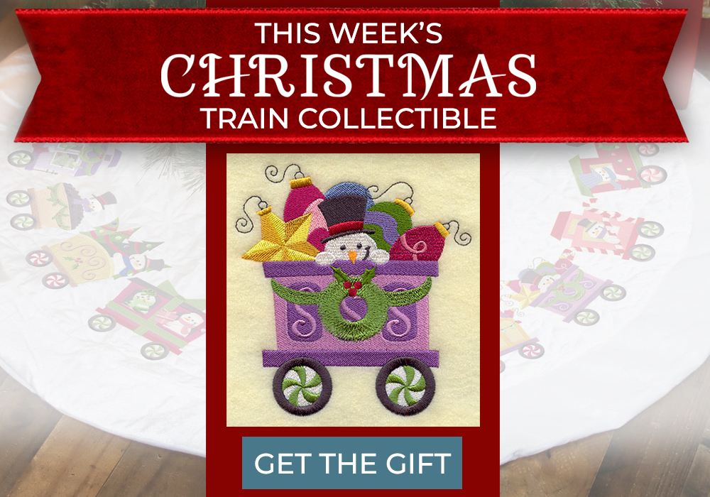 Countdown to Christmas - image features: Snowman Train on tree skirt