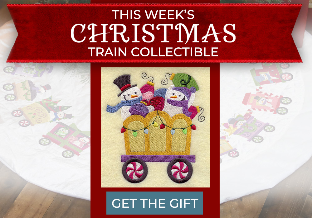 Countdown to Christmas - image features: Snowman Train on tree skirt