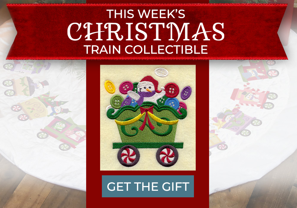 Countdown to Christmas - image features: Snowman Train on tree skirt