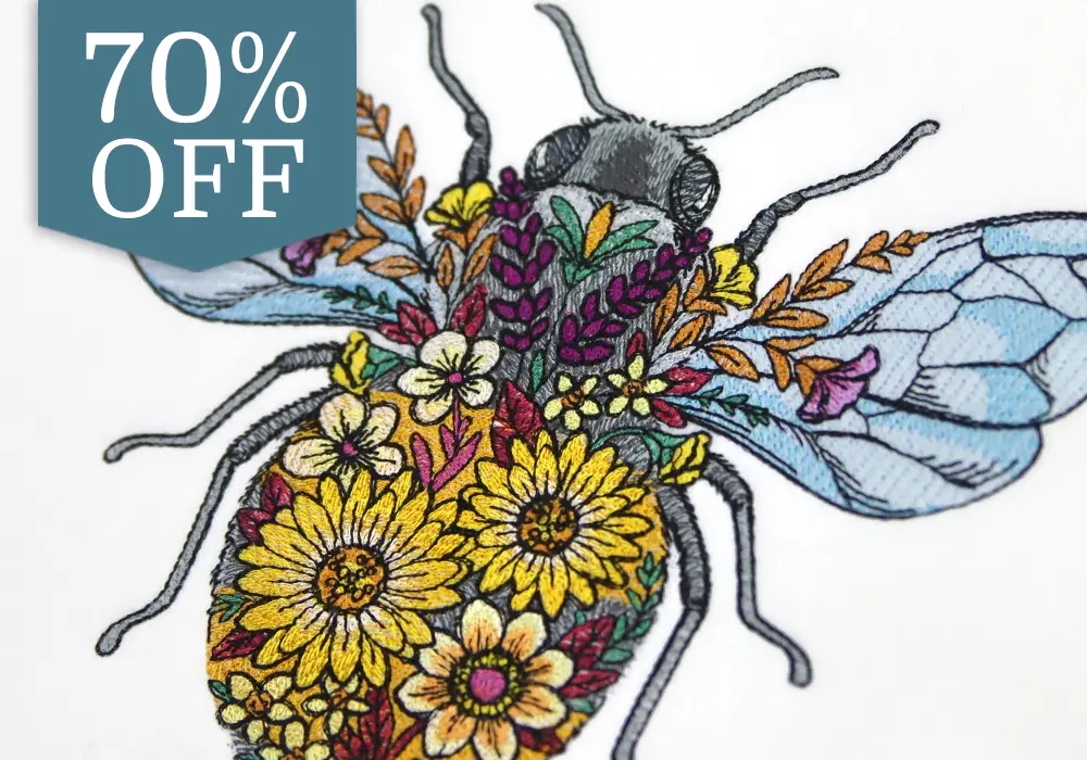 Unboxing Sale - 70% off - image features: Floral bee - click here to shop