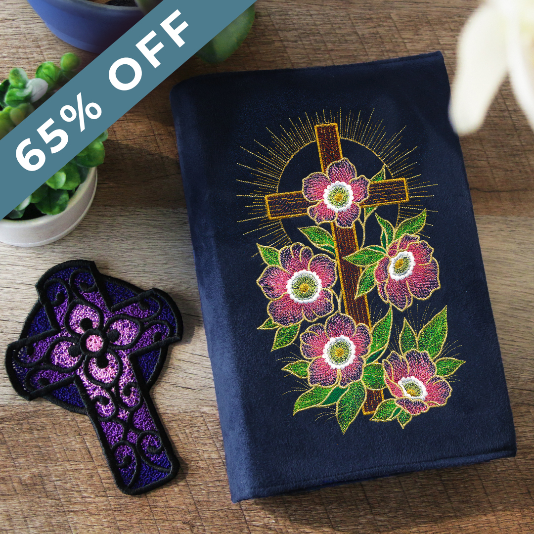 Spring Style - 65% off - image features lace cross and cross on journal