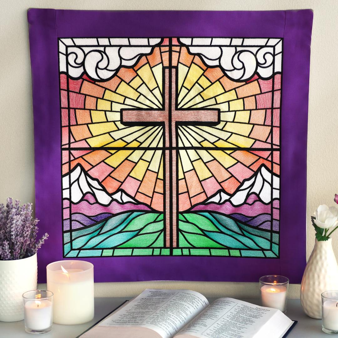 machine embroidered wall hanging project - click here to learn