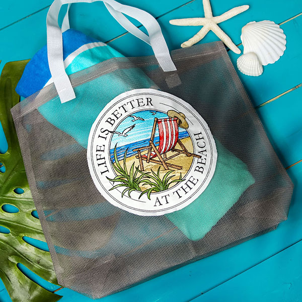 Summer - image features: Life is better at the beach on a tote - click here to shop