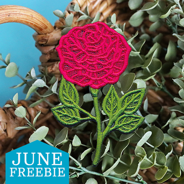 June Freebie - image features: freestanding lace rose - click here to get yours