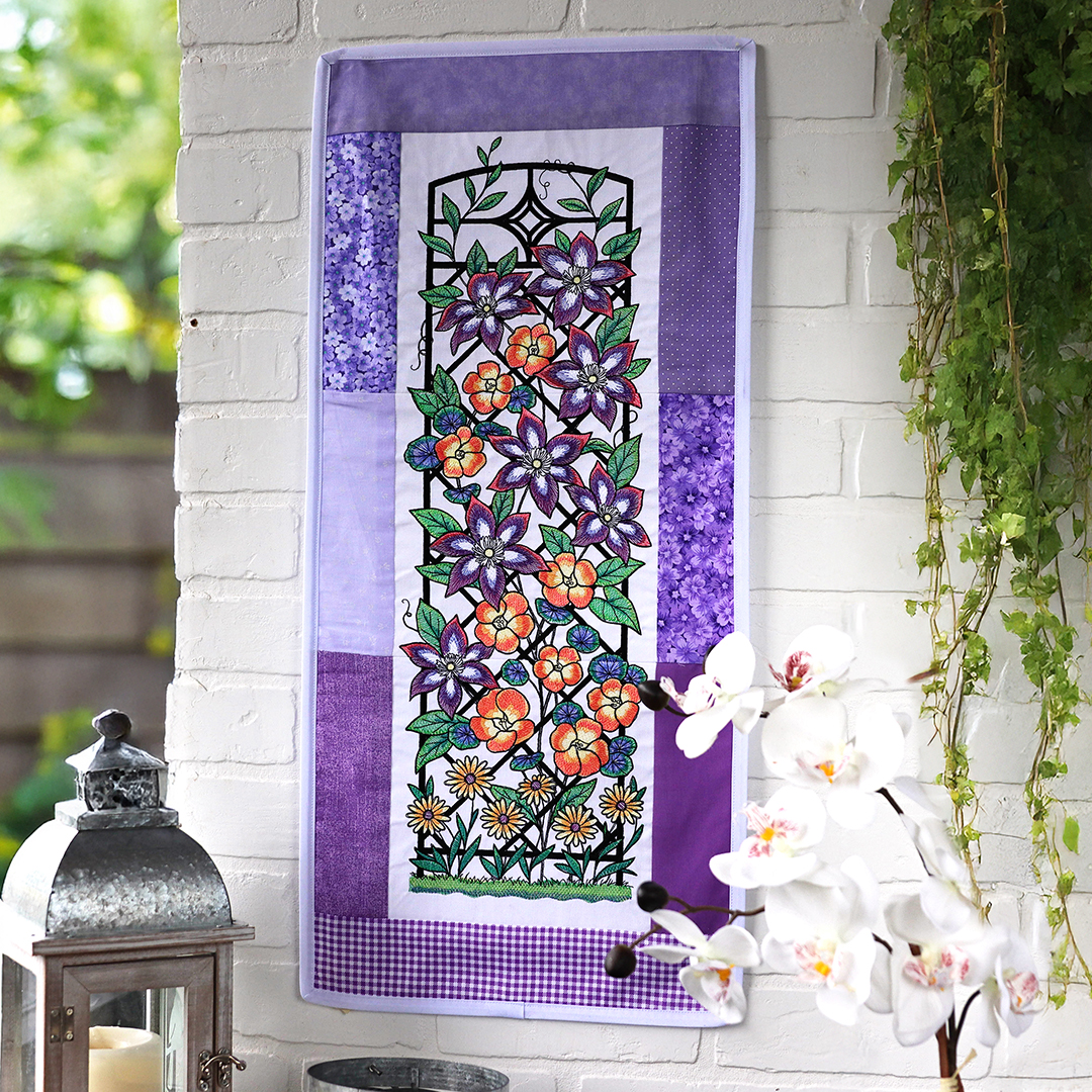 Threadfully Sweet - image features: Floral color theory trellis scene - click here to shop