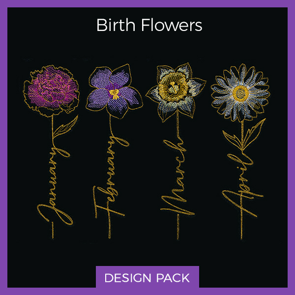 Design packs - image features: Birth Flower design pack