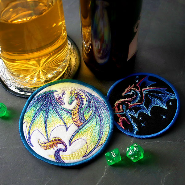 Coasters - image features: Dragon coasters