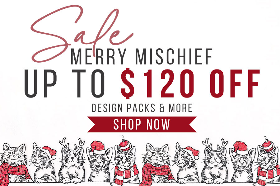 Weekly Sale - Merry Mischief up to $120 off - image features - Christmas cat border 