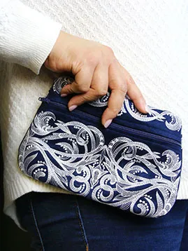 Moonlit Lined Zipper Purse