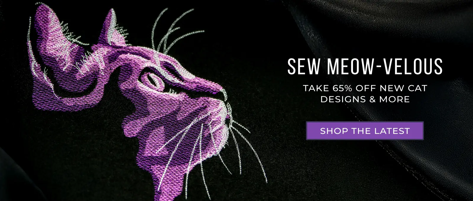 Sew Meow-velous - 65% off - image features moonlit kitty - click here to shop