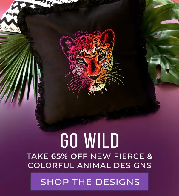 Go wild - 65% off new designs - image features: leopard on pillow - click here to shop