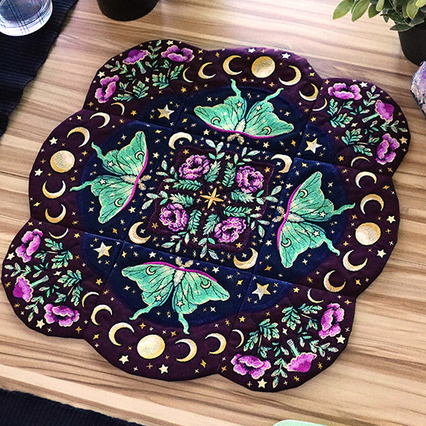 Stitched under Stardust - image features: celestial table center - click here to shop