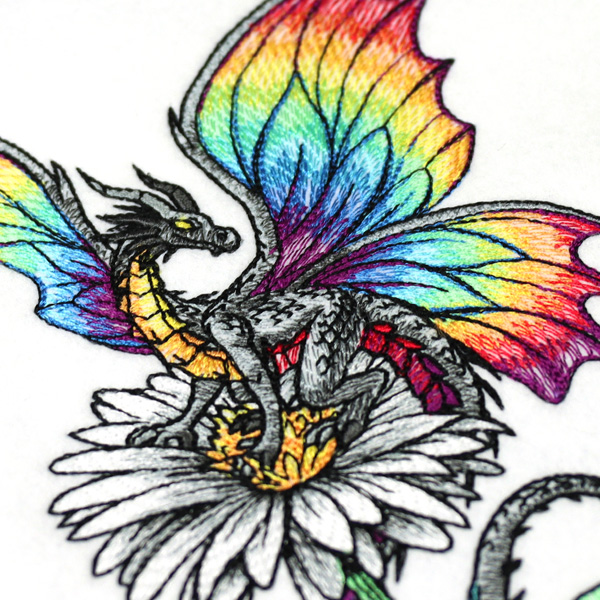 Rainbow Summer - image features: Rainbow Dragon on flower - click here to shop