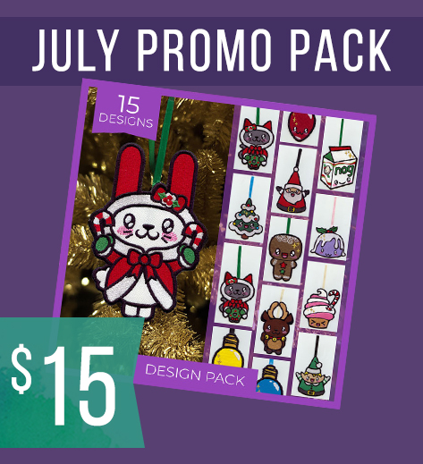 July Promo pack - $15 - Kawaii Christmas design pack - image features: all Kawaii christmas designs - click here to get yours